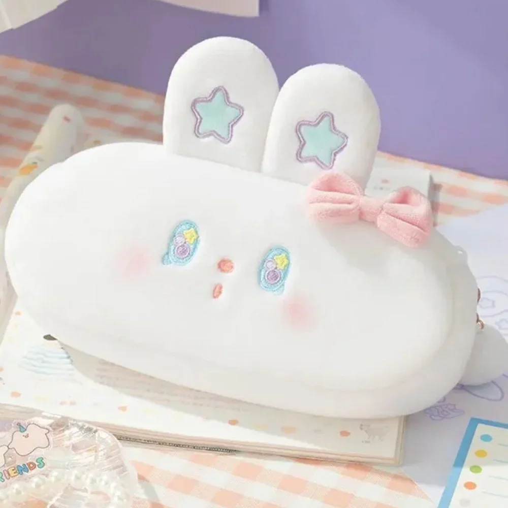 Bubble Bunny Plush Pencil Case | Bunny Rabbit Ears Star Makeup bag Travel Bag
